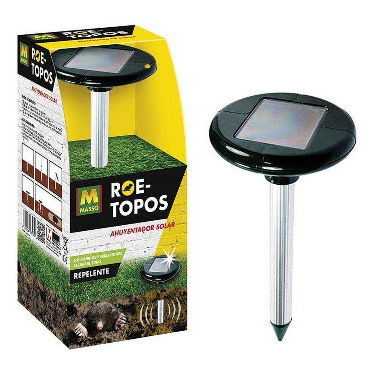 Roe 231458 - Repelente Solar para Topos, 15.5 x 35 x 15.5 cm, Color Negro
