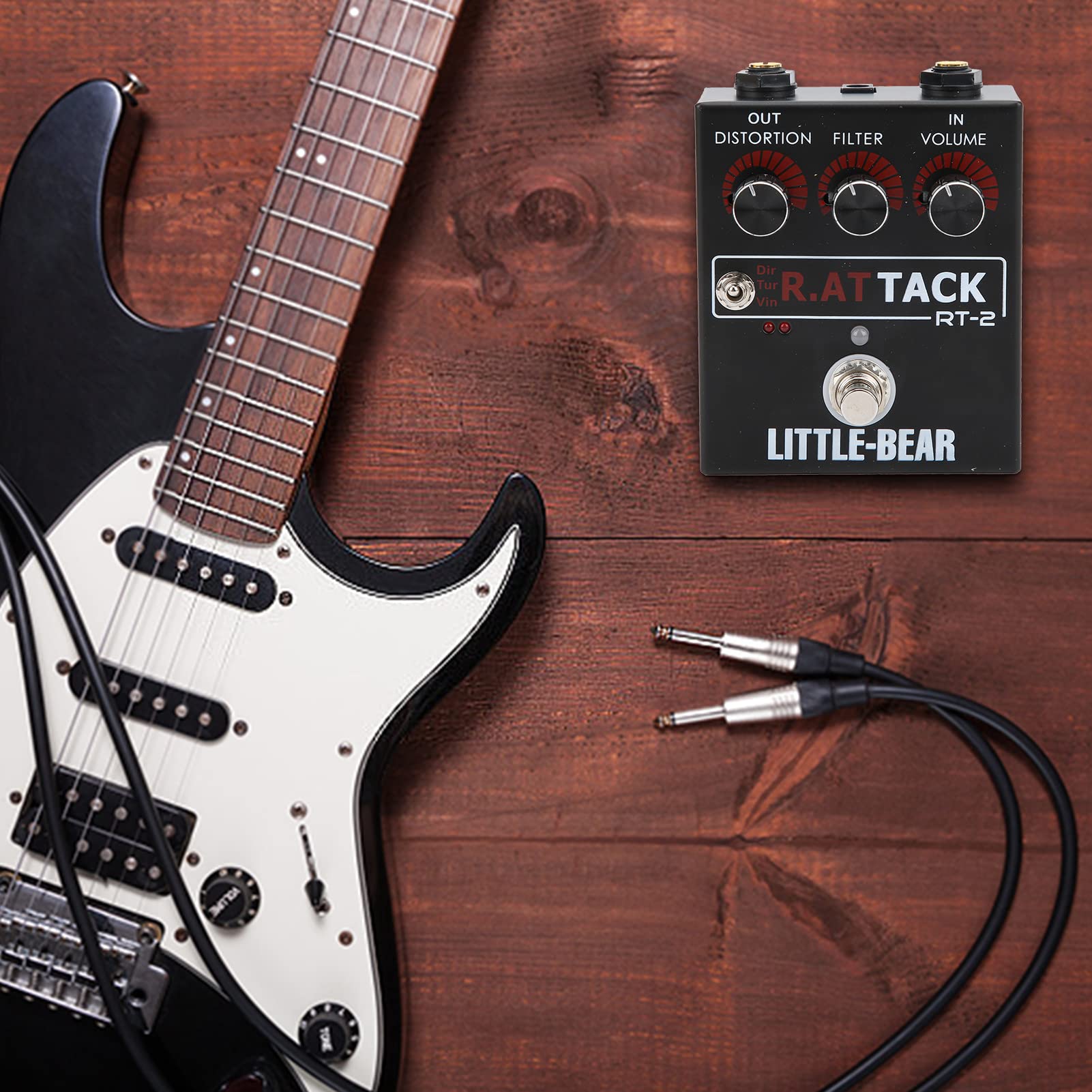 Distortion Guitar Pedale Black 3 Level Electric Guitar Distortion Effector per RAT Tone Singolo Effetto Accessori LM308N