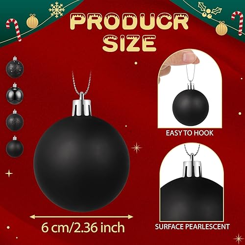 Miniatura 2 de Juego de 36 bolas de Navidad, adornos de bolas de Navidad, colgantes de árbol de Navidad, juego de bolas decorativas de Navidad para árbol de