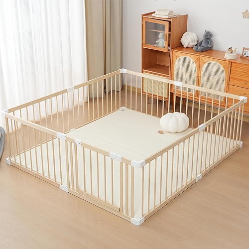 Corralito de juegos para bebés, corralito para bebés pequeños, patios de valla de juegos para bebés, corralito de juegos de madera, área de juegos