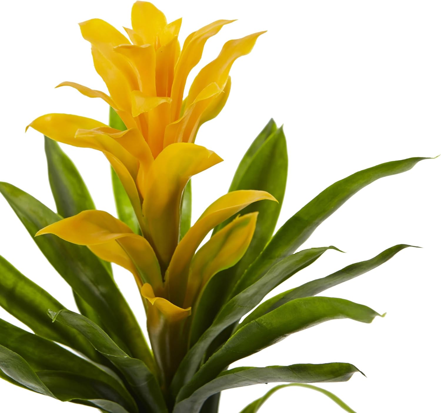 Nearly Natural 15 in. Bromeliad Artificial (Set of 4) Silk Flowers Yellow : Everything Else