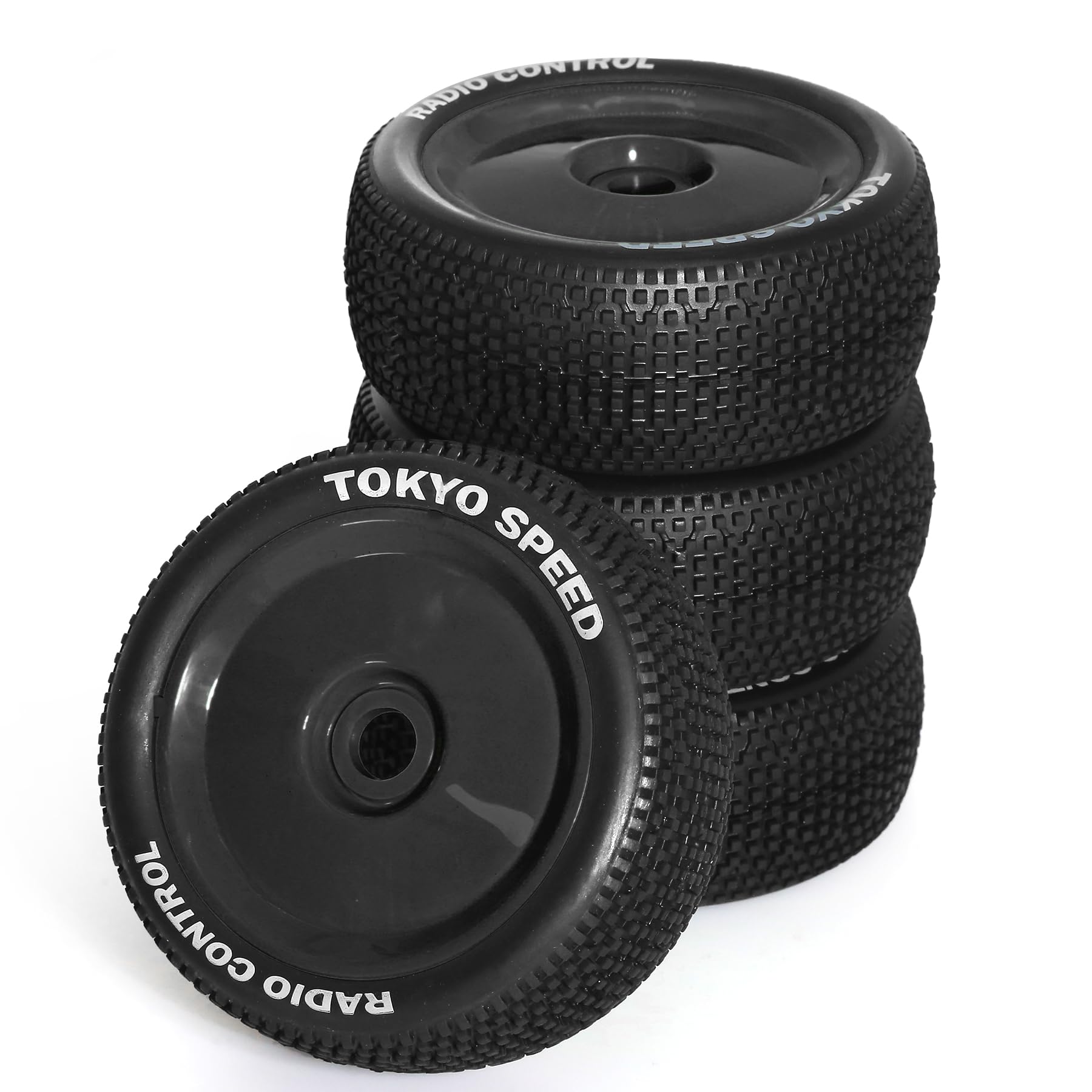 Dantenron 1:8 Scale Buggy Tires and Wheels Rims 17mm Hex Rubber Off Road Tyres for 1/8 RC Off-Road Truck Car Traxxas Arrma Typhon 6S 3S Talion 6S Losi