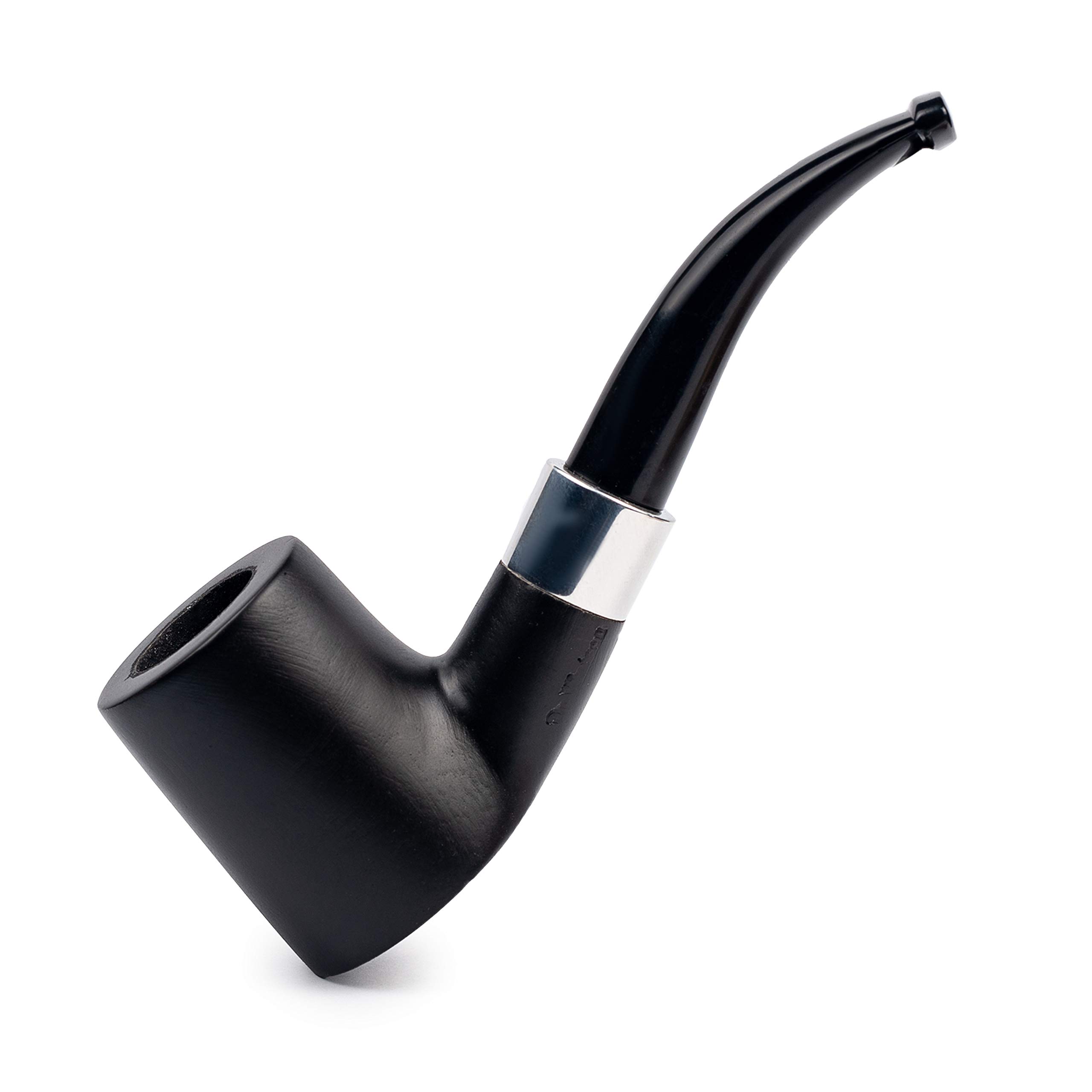 Dr. Watson - Tabakpfeife, klassische Kirschenholzform, handgefertigt aus Ahornholz, passend für 9mm Filter (Schwarz)
