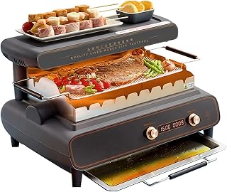 Portable Electric Grill, Smokeless Household Electric Grill, Indoor Multifunctional Grill Kebab Machine, Automatic Rotating Baking Pan