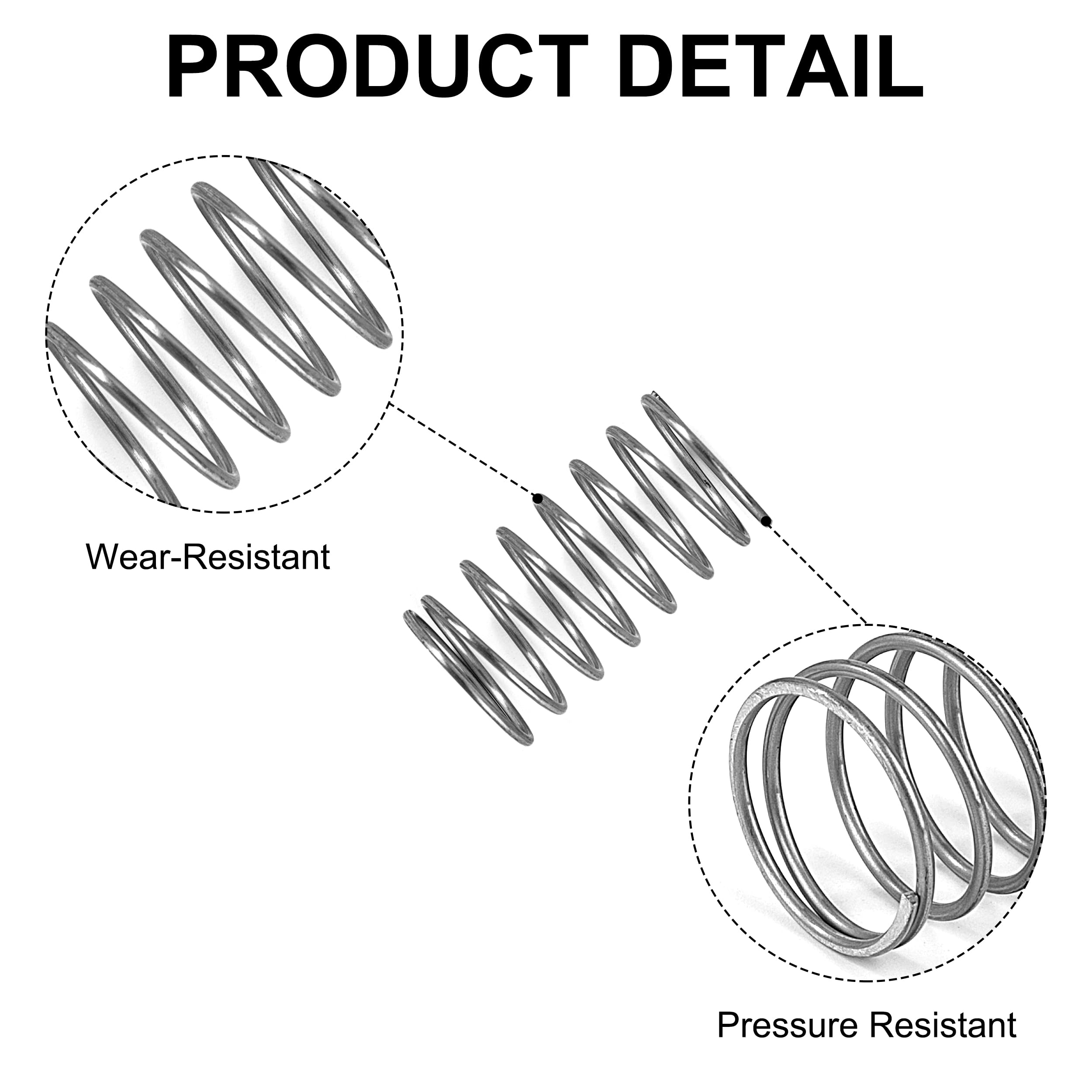 GUNGY Ressort de Compression 35mm Ressorts Compression en Acier Inoxydable Diamètre du Fil 1mm Diamètre intérieur 16mm Force du ressort 0,63KG 4 Pièces
