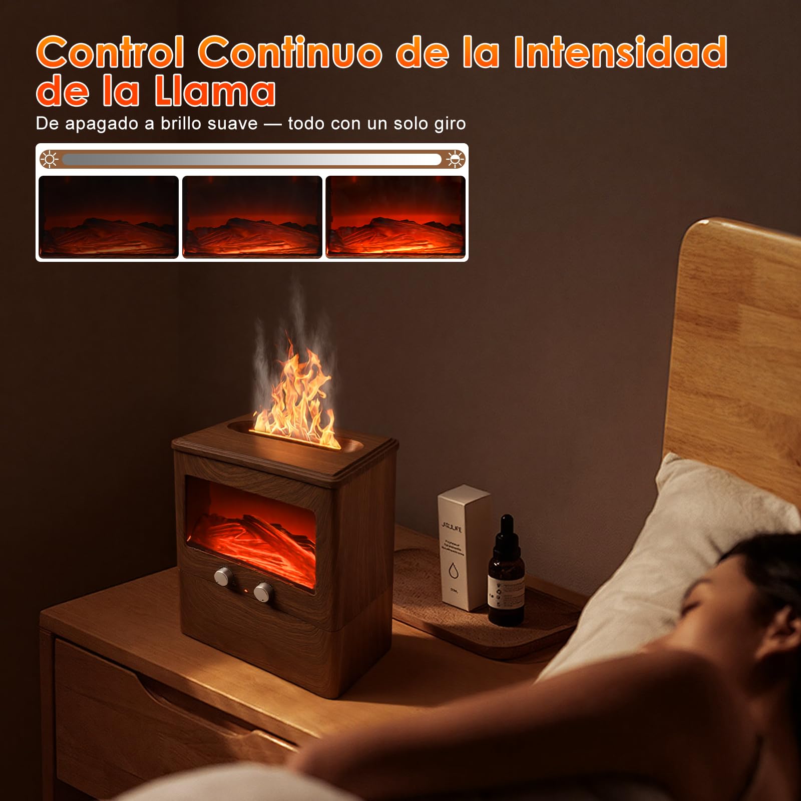 3L Difusor Aceites Esenciales con Chimenea LED Difusor de Aromas Ultrasónico Difusor de Aromaterapia Flame Vaporizador de Esencias para Casa, Yoga