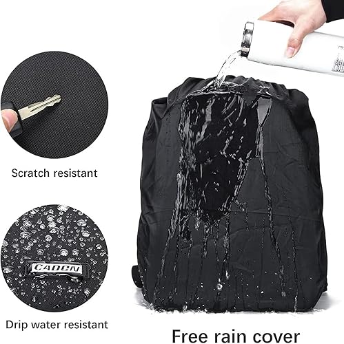 Miniatura 6 de CADeN Mochila para cámara DSLRSLR sin espejo, impermeable, con compartimento para laptop de 15.6 pulgadas, puerto de carga USB, soporte para