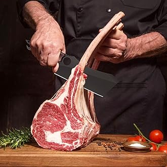 Dream Reach 10 inch Black Meat Cleaver, Boning Knife, Chef Chopping Butcher Cooking Knife, High Carbon Steel Sharp Kitchen Viking Knife with Sheath Gift Box Bottle Opener for Outdoor BBQ Camping