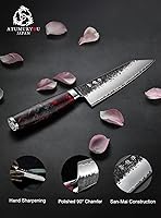 Vista 5 de Japanese Chef Knife with VG10 Steel, 7 Inch Hand Forged Kiritsuke Knife, Sharp Kitchen Knives with 3 Layers Composite Steel, Professional Chefs