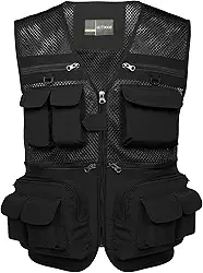 Colete masculino de verão para uso ao ar livre, trabalho, safári, pesca, viagem, foto com bolsos