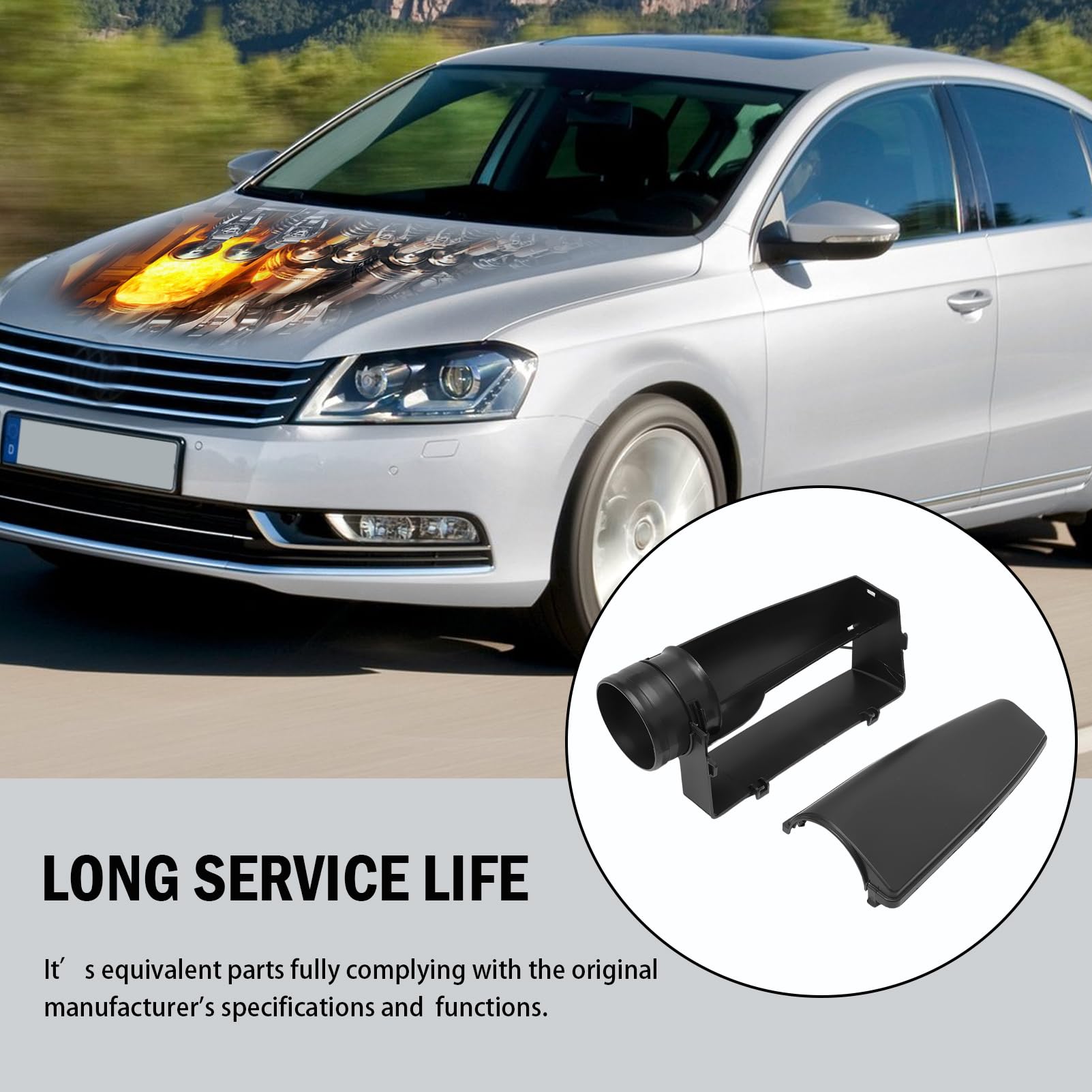 Cubierta para conducto de admisión de aire para Beetle Caddy Golf EOS B6 B7 EOS Sharan Tiguan Touran Alhambra Leon Scirocco 1K0805965J9B9 1K0805962E9B9
