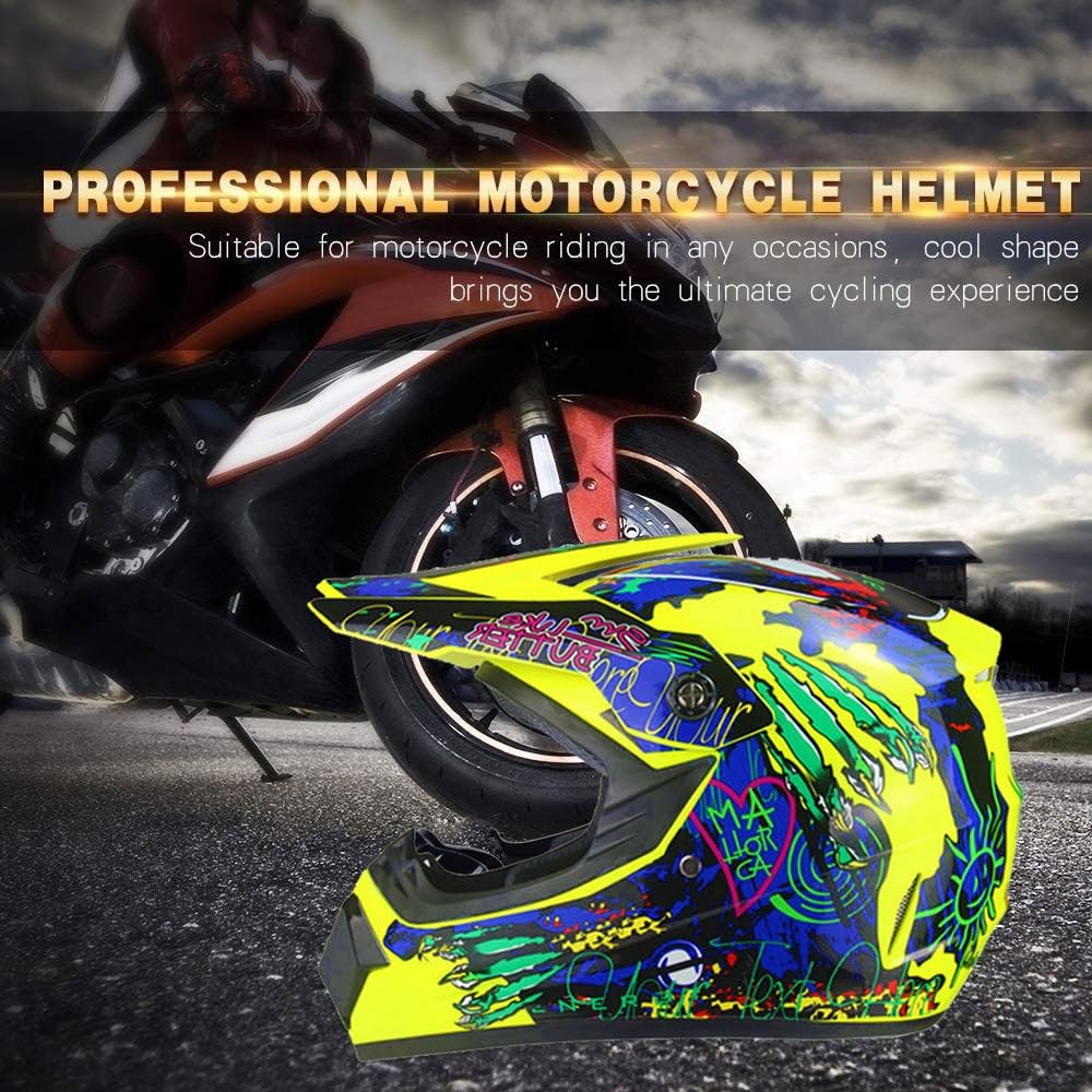Casco Per ATV Per Bambini Omologato DOT con Visiera, Per Moto da Cross Elettrica Per Bambini Dagli 8 Ai 14 Anni, Casco Per Moto da Cross Per Ragazzi con Occhiali, Guanti E Maschera