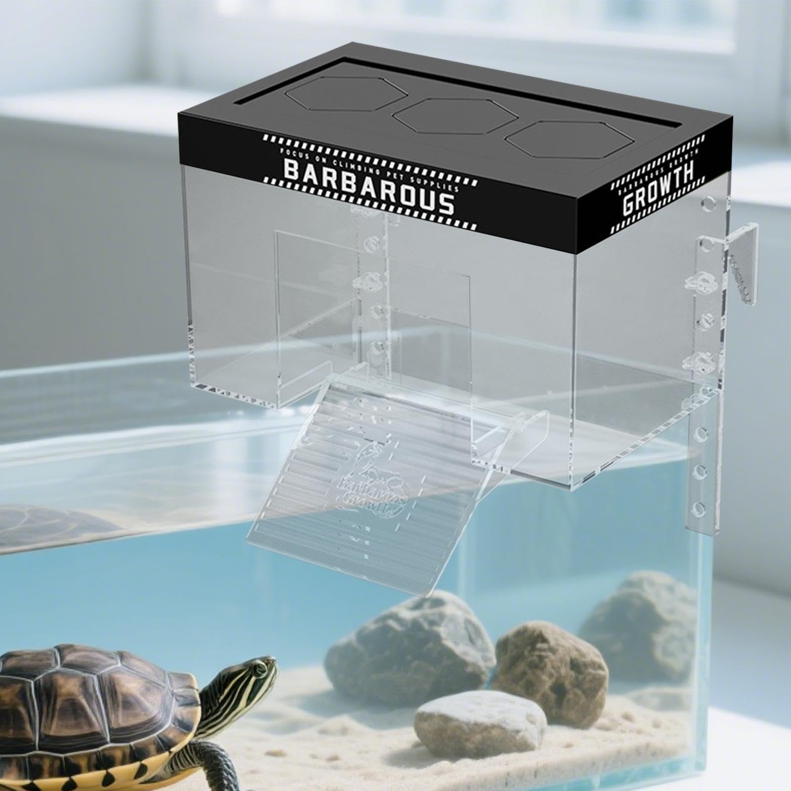 Zona de para Tortugas Acuáticas Zona de para Tortugas Semiacuáticas, 35 cm x 25 cm x 25 cm