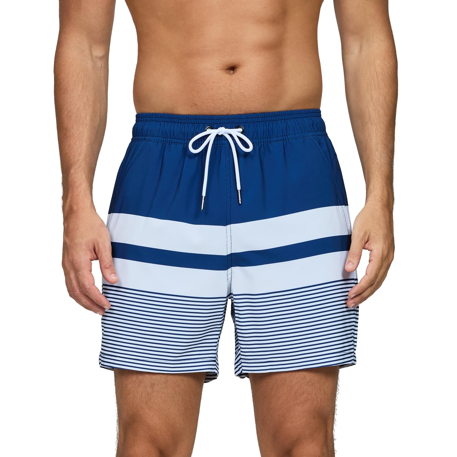 Vorvowry Badehose Herren Badehosen Schnelltrocknend Schwimmhose Atmungsaktiv Badeshorts mit Meshfutter und Versteckte Reißverschlusstasche Bademode Männer Boardshorts