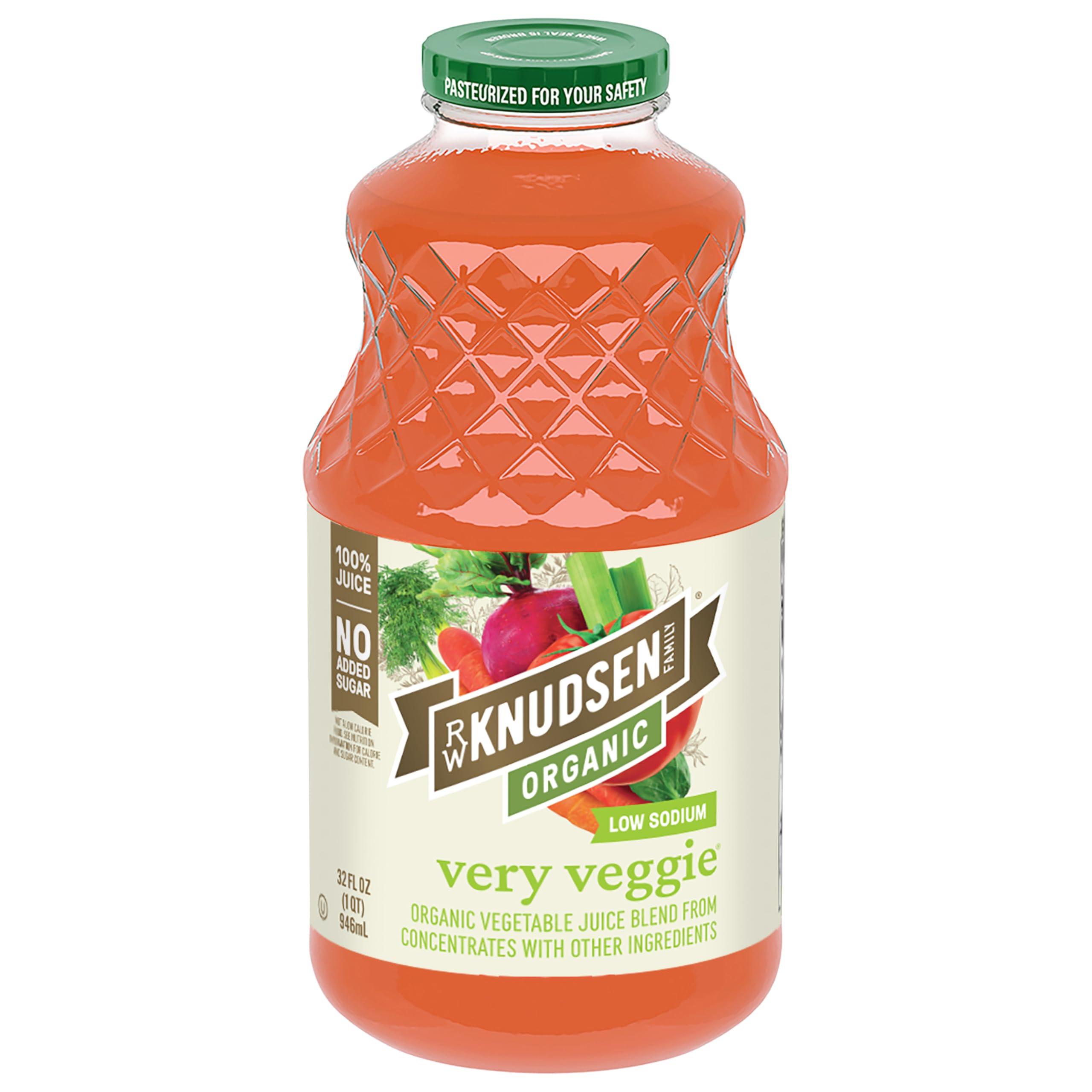 R.W. Knudsen Organic Very Veggie Low Sodium Vegetable Juice Blend, 32 Ounces