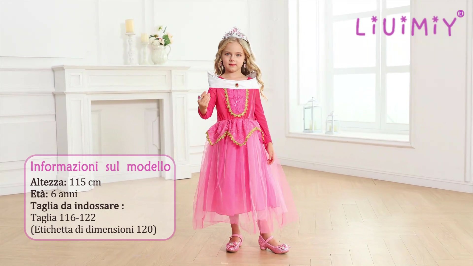 Costume Principessa Bambina Rosa E Bianco - Vegaoo