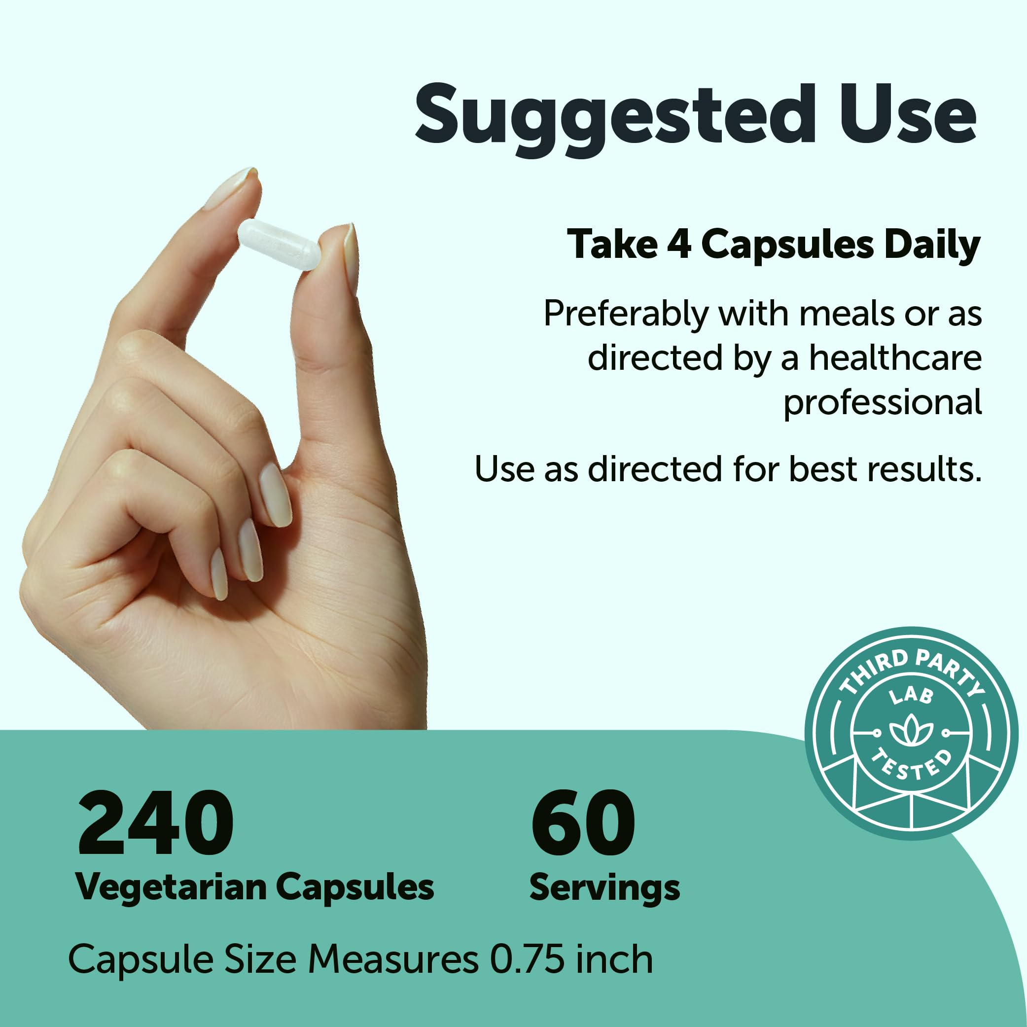 Acetyl L-Carnitine HCl (ALCAR) 2000 mg Per Serving, 240 Veggie Capsules — Amazon image 3