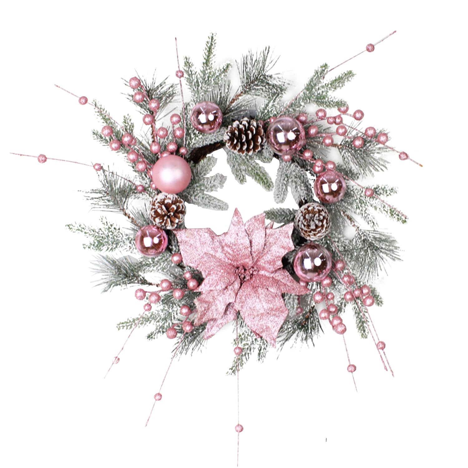 20 Inch Christmas Wreaths for Front Door, Large Artificial Christmas Wreath with Pine Cones, Berries and Xmas Flowers,Xmas Winter Wreath for Door/Wall/Windows