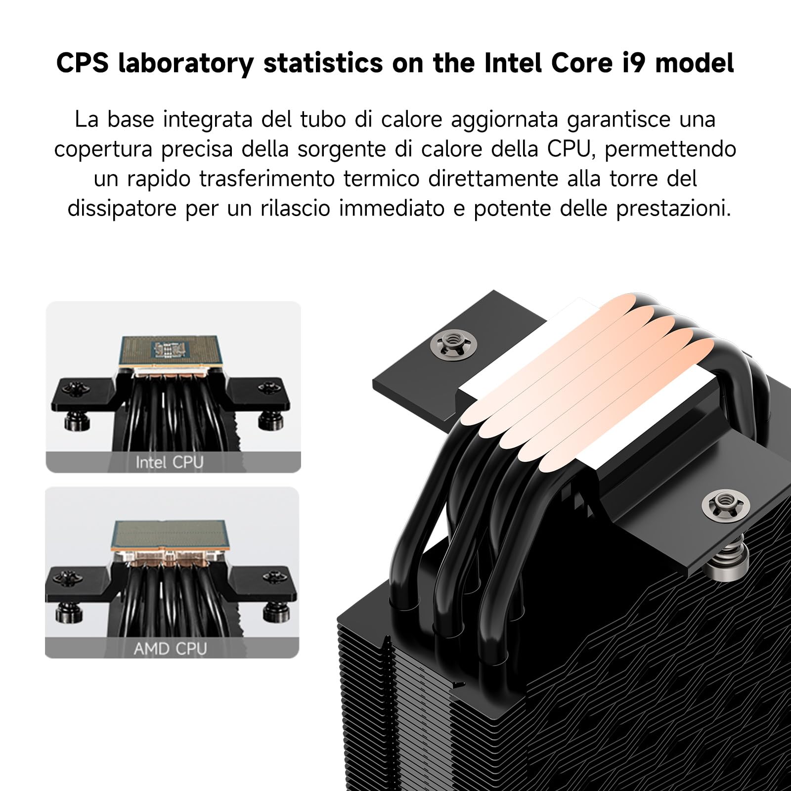PCCOOLER Dissipatore d'aria per CPU, 5 x 6 mm, ventola ARGB da 73,3 CFM, compatibile con Intel LGA115X/1200/1700/1851 e AMD AM4/AM5 (RT500 TC ARGB BK)