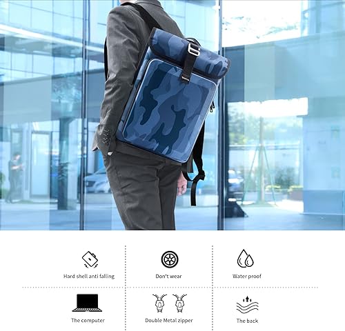 Vista 31 de Smatree Mochila rígida para laptop para hombre, compatible con portátiles de 16 a 18 pulgadas, Negro (Grande), Mochila