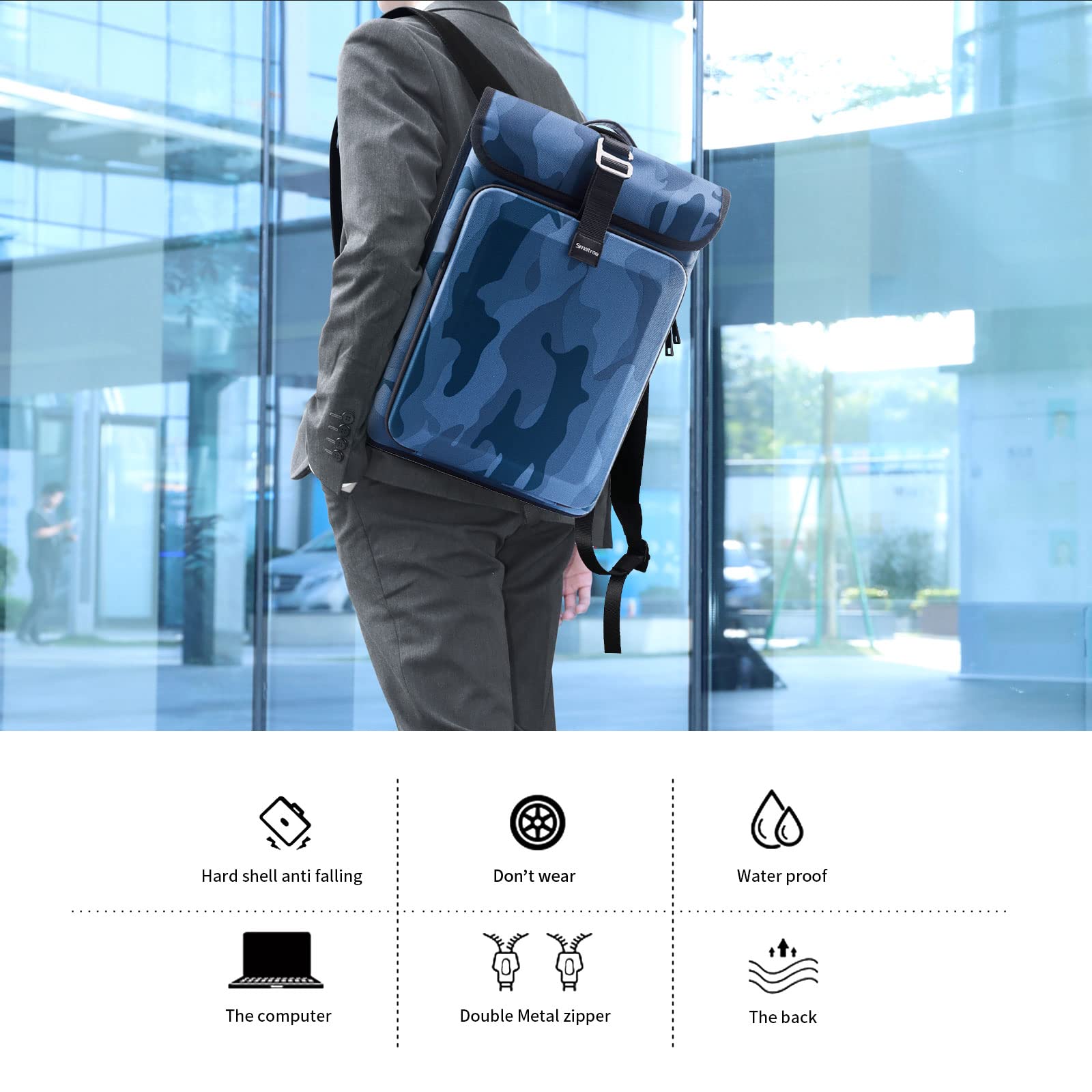 Smatree Hard Travel Laptop Backpack Work Backpack For 13 16