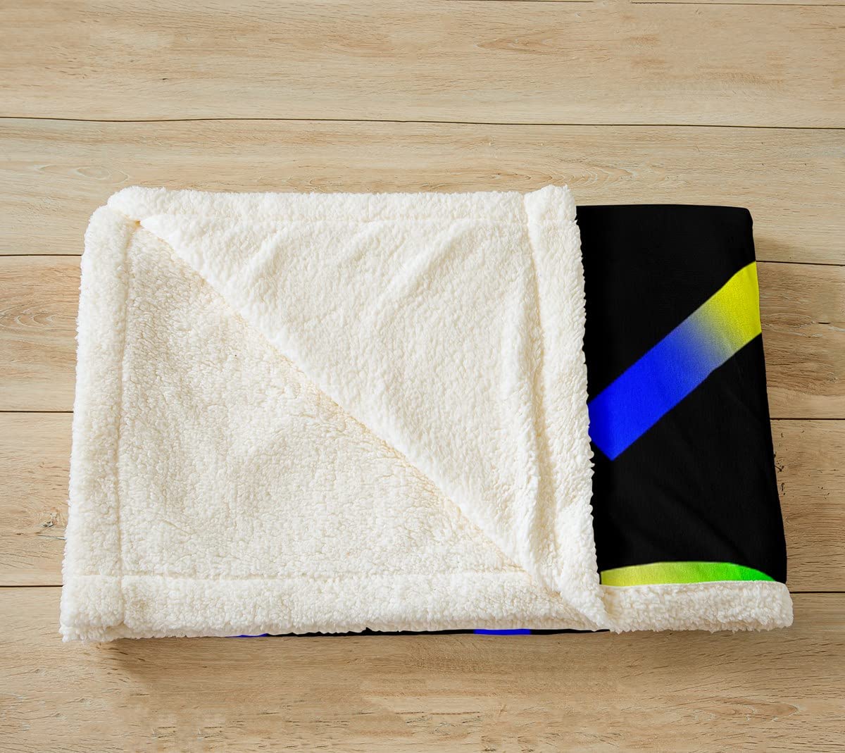 Coperta in peluche con lettere inglesi arcobaleno con lettere colorate, sherpa, , con sfumatura al neon, coperta educativa sfocata, per divano letto, regina 200 x 200 cm