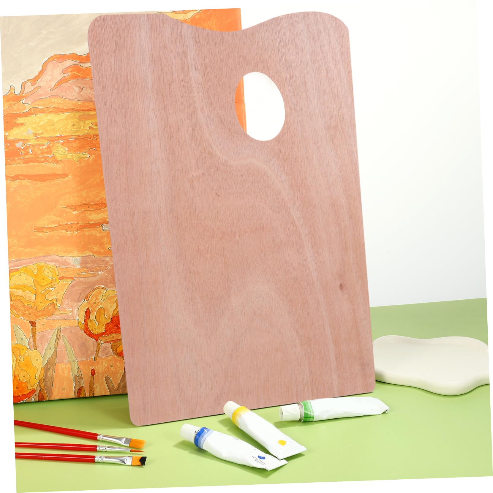 Ergonomische Künstlerpalette Aus Walnuss – 40,6 X 30,5 Cm, Für Öl, Acryl & Aquarell