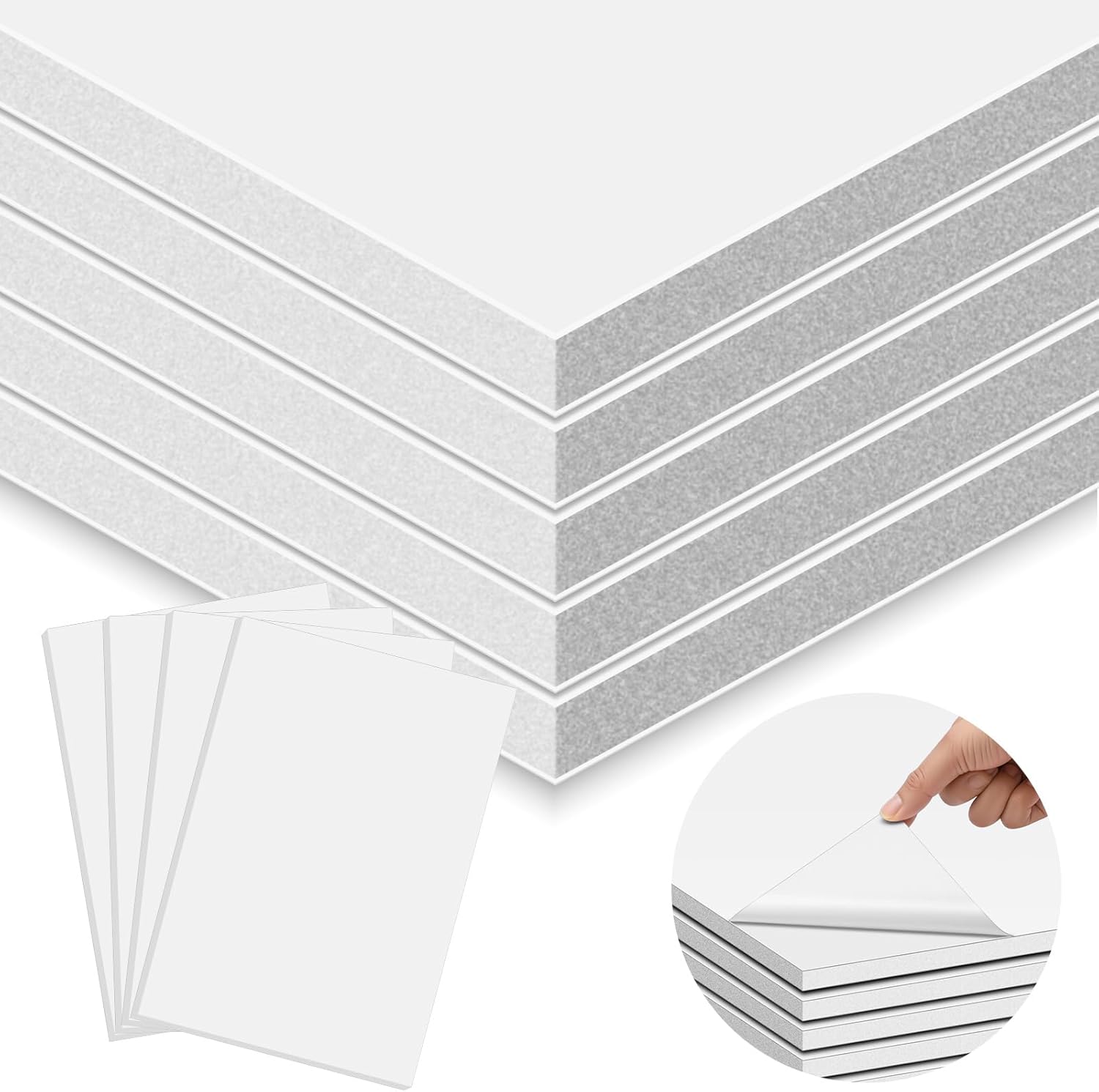 Pushglossy 25 Sheets 32 x 40 x 3/16" Self Adhesive Foam Board White Self-Adhesive Tack Foam Boards Large Free Mounting Poster for Crafts Presentation Vision Board Signboard and Party Decorations