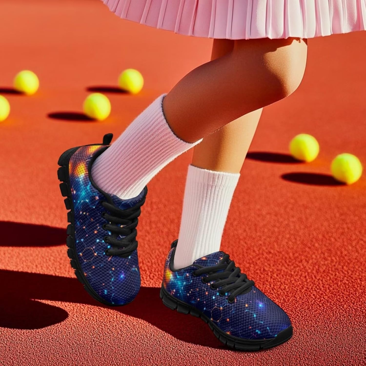 Funnydude Funny Print Girls Tennis Shoes Kid School Casual Walking Shoes Comfortable Footwear