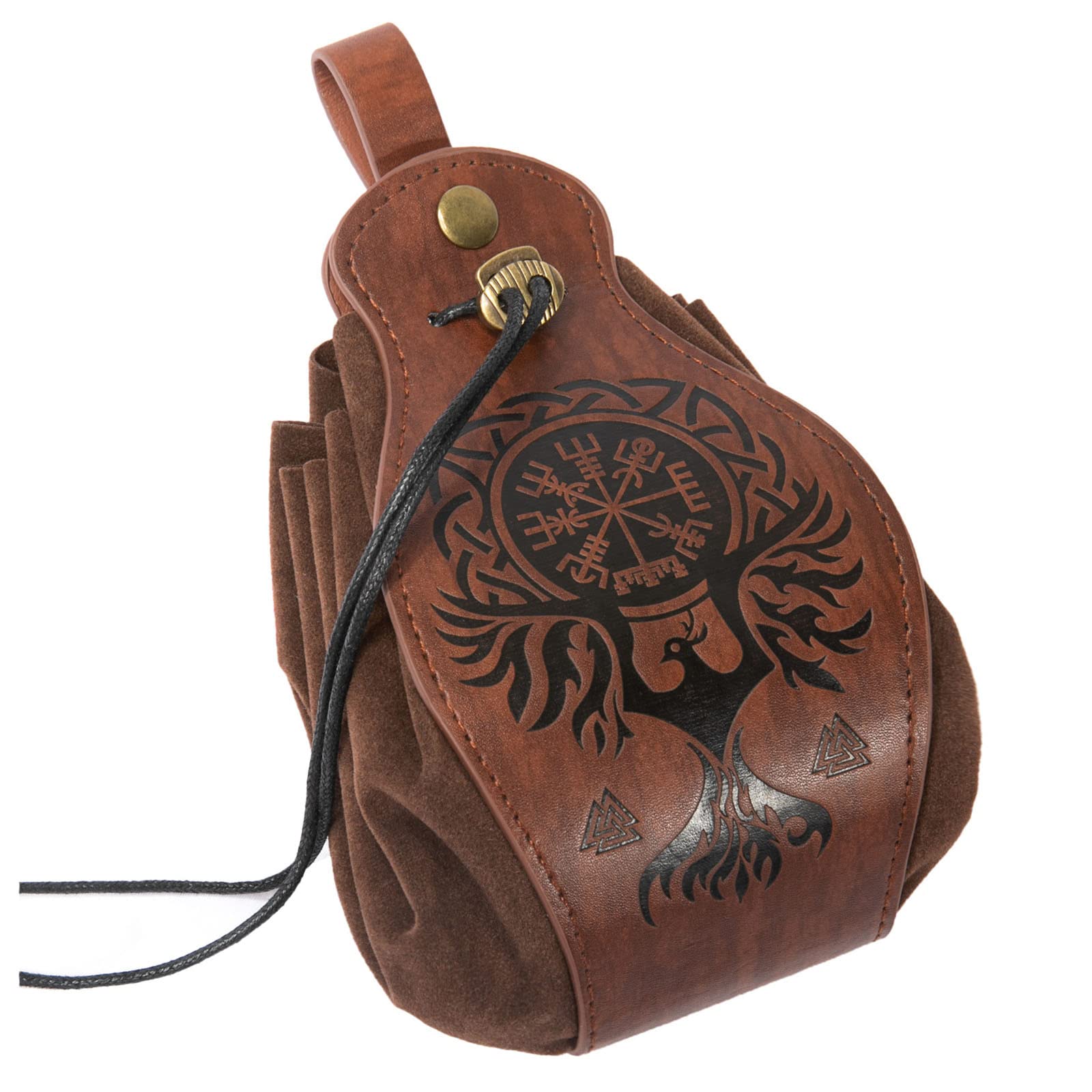 SUMGOGO Belt Pouch Waist Bag Medieval Drawstring Leather Casual Hiking Belt Coin Purse Pocket Cosplay Ren Faire Costume