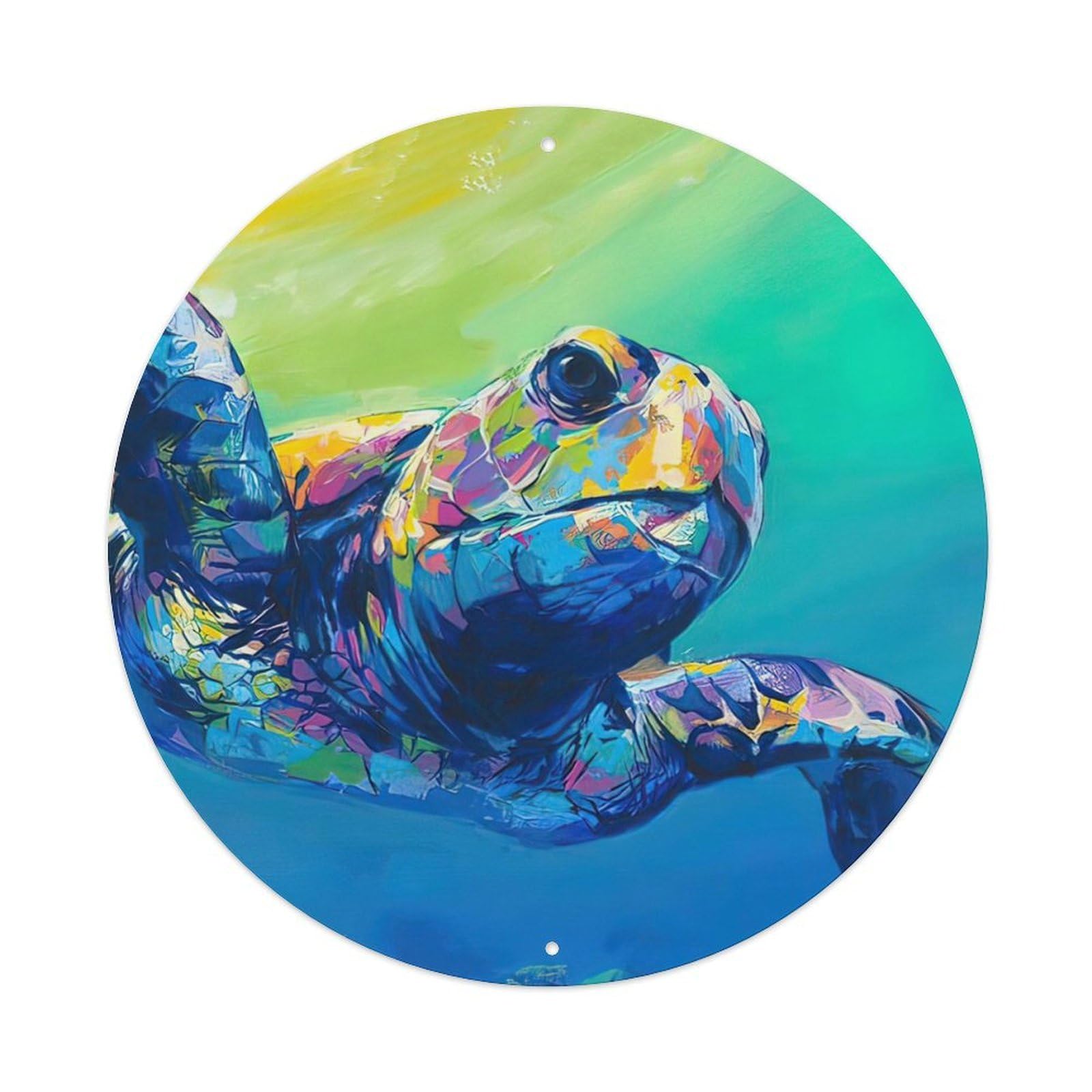 Marine Life Turtles Posters Colour Blocking Metal Tin Sign