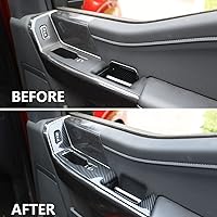 Vista 5 de Korlot Cubierta de Panel de Interruptor de Ventana de Puerta Delantera Interior de Fibra de Carbono para Ford F150 2021+ Accesorios de Decoración