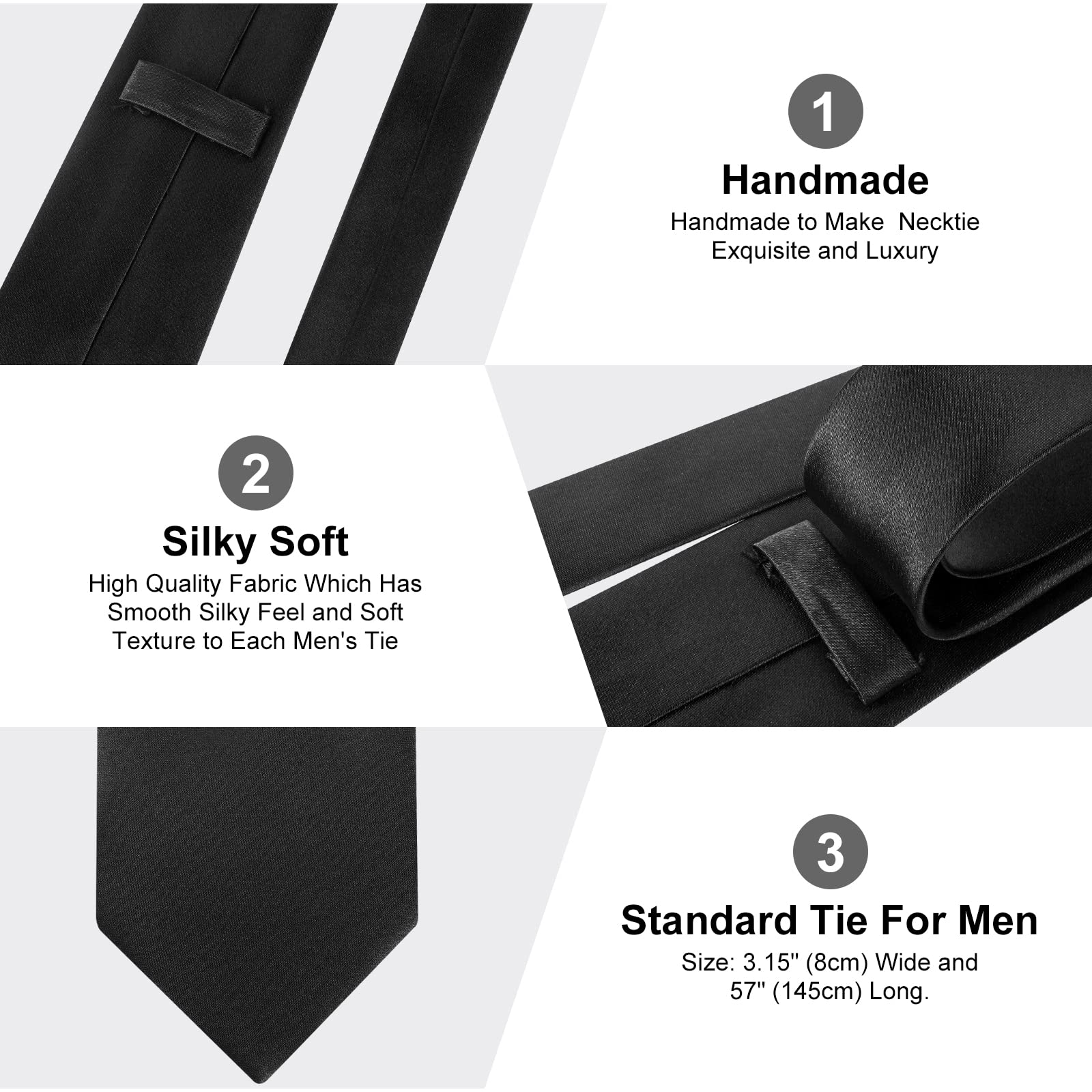 URAQT Cravatta Uomo, Cravatte Slim Uomo Eleganti Neckties, Sottile Tinta Unita Cravatta in Diversi Colori, Cravattino per Lavoro, Festa