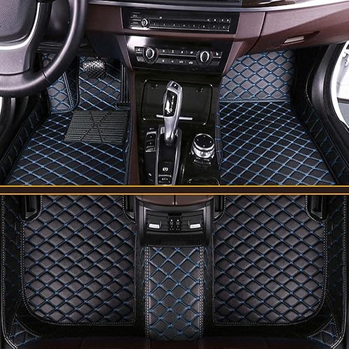 Miniatura 1 de Tapetes de piso de automóvil para el 99 % de los sedán, SUV deportivos, protección para todo tipo de clima, tapetes de cuero impermeables (negro y