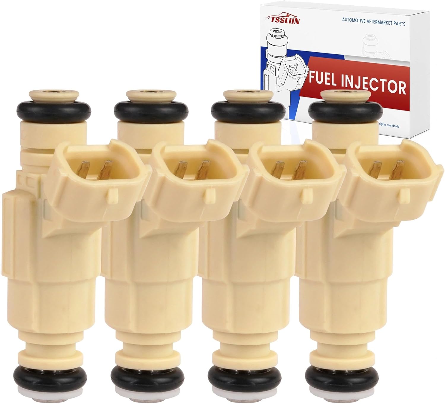 Fuel Injectors Fit For-Hyundai 2001-2007 Elantra, 2003-2008 Tiburon, 2005-2009 Tucson, For-Kia Spectra Spectra5 Sportage 2.0L, Santa Fe 2.7L, High Performance Inyectores OE 35310-23600 (4pcs)