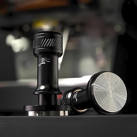 Coffee Espresso Tamper,Adjustable Pressure Espresso Accessories with 20-35 Lbs Springs,100% Flat and Threaded Stainless Steel Adjustable Base Tamper Fits for Espresso Coffee Machine (58mm)