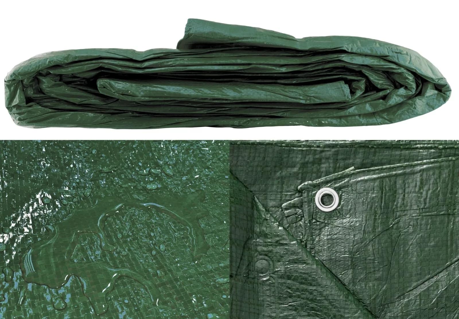 White Arrow Green Heavy-Duty Tarpaulin Cover, 90G/M², M-Grade Strength With Metal Eyelets, Waterproof Outdoor Protection (6M X 8M)