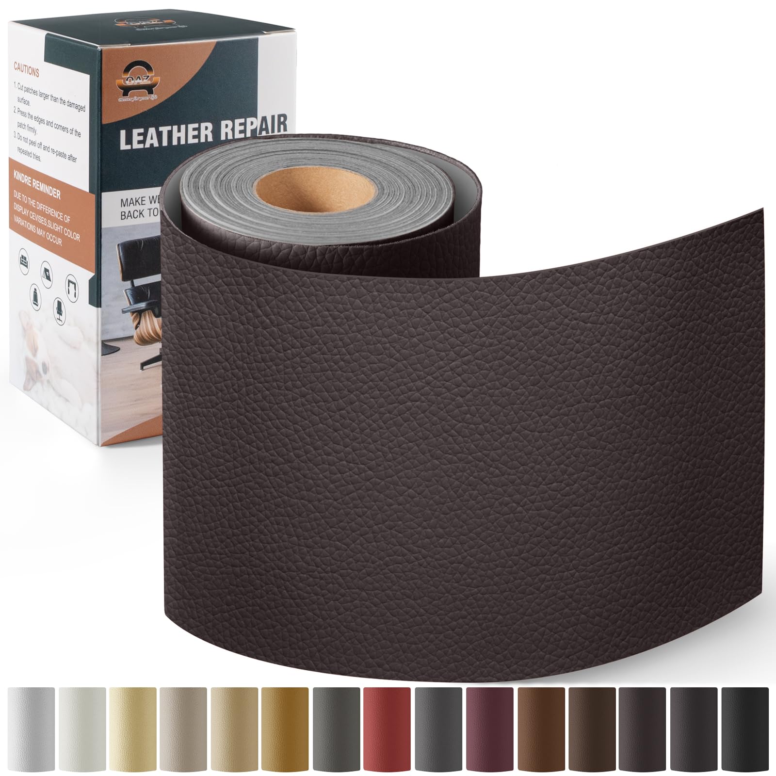 Leder Reparatur Set Kaffee,OAZ Kunstleder Selbstklebend 10 x 160 cm,Kunstleder Reparaturset Leder Reparatur Patch Selbstklebende Lederflicken für Autositze Möbel Sofa Taschen