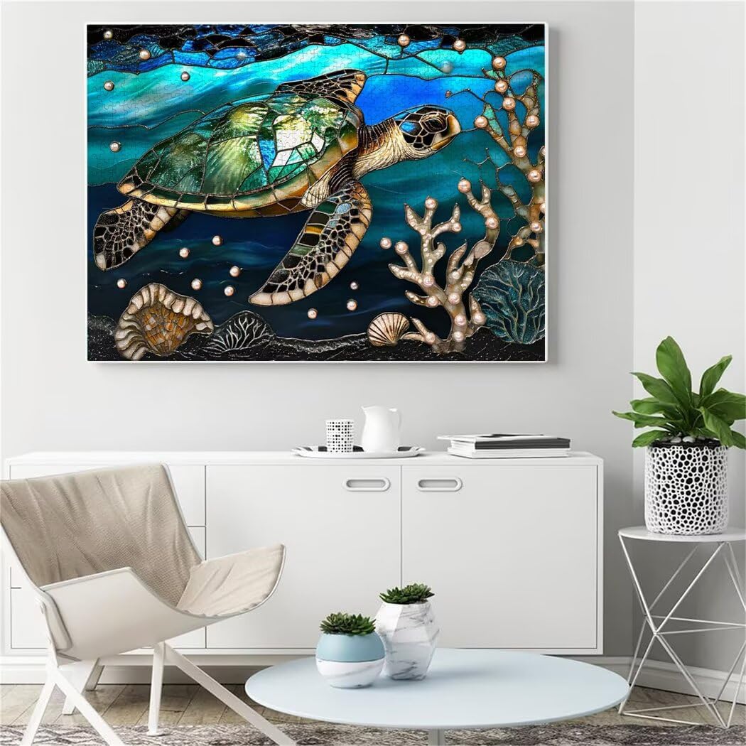 Puzzle zwierzęce Puzzle 3000 sztuk żółwie morskie układanki dla dorosłych DIY klasyczne drewniane gry, wysokiej jakości drukowanie układanki zabawki, litery z tyłu układanki, do dekoracji domu prezent