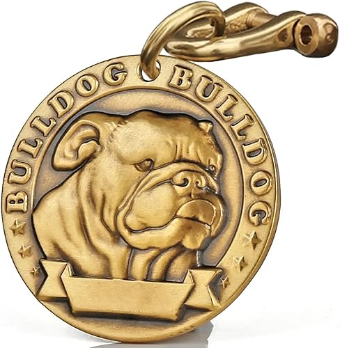 Etiquetas de identificación vintage de cobre puro para mascotas etiquetas de perro personalizadas patrón de mascota de alivio tridimensional letras