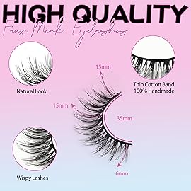 Losha Lashes Wispy False Lashes 14 Pairs Natural Fake Eyelashes Lightweight Soft False Eyelashes Fluffy Faux Mink Lashes Pack (G2-M)