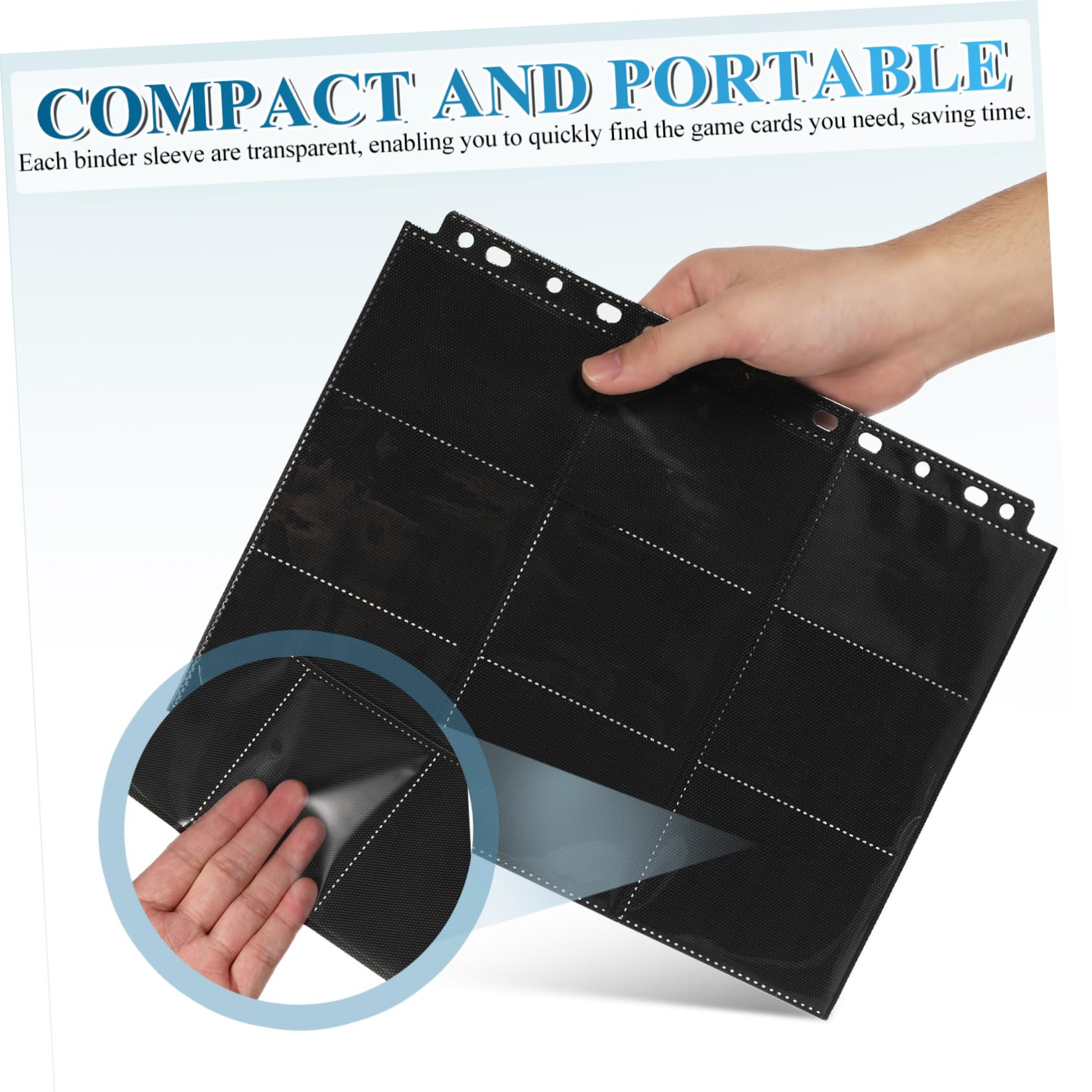 Páginas de Álbum para Tarjetas Coleccionables 50 Hojas Pp Negro