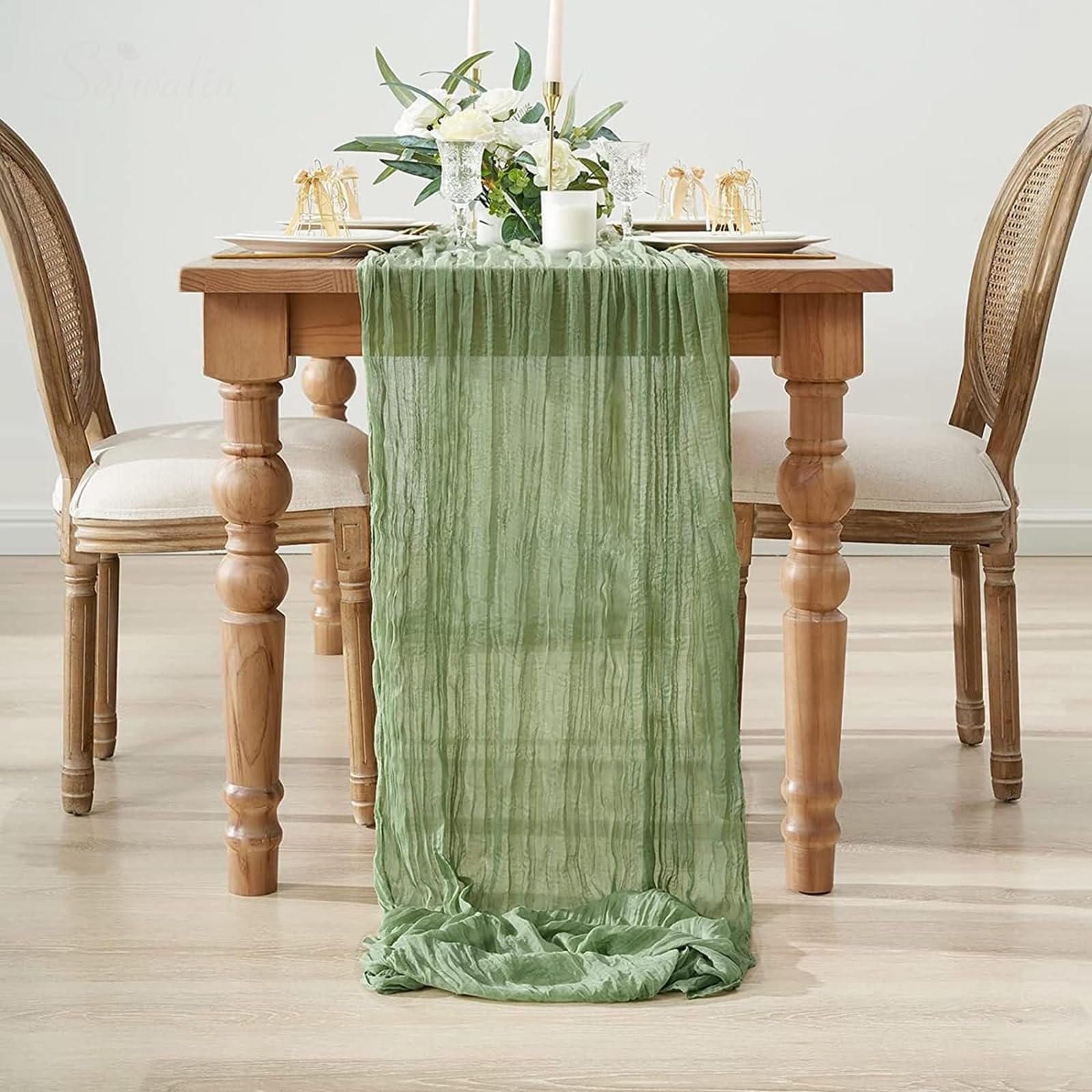 Runner da tavola in tulle velato per fai da te, artigianato, matrimoni, compleanni, tè, picnic, Natale, decorazione della cucina, 90 x 300 cm