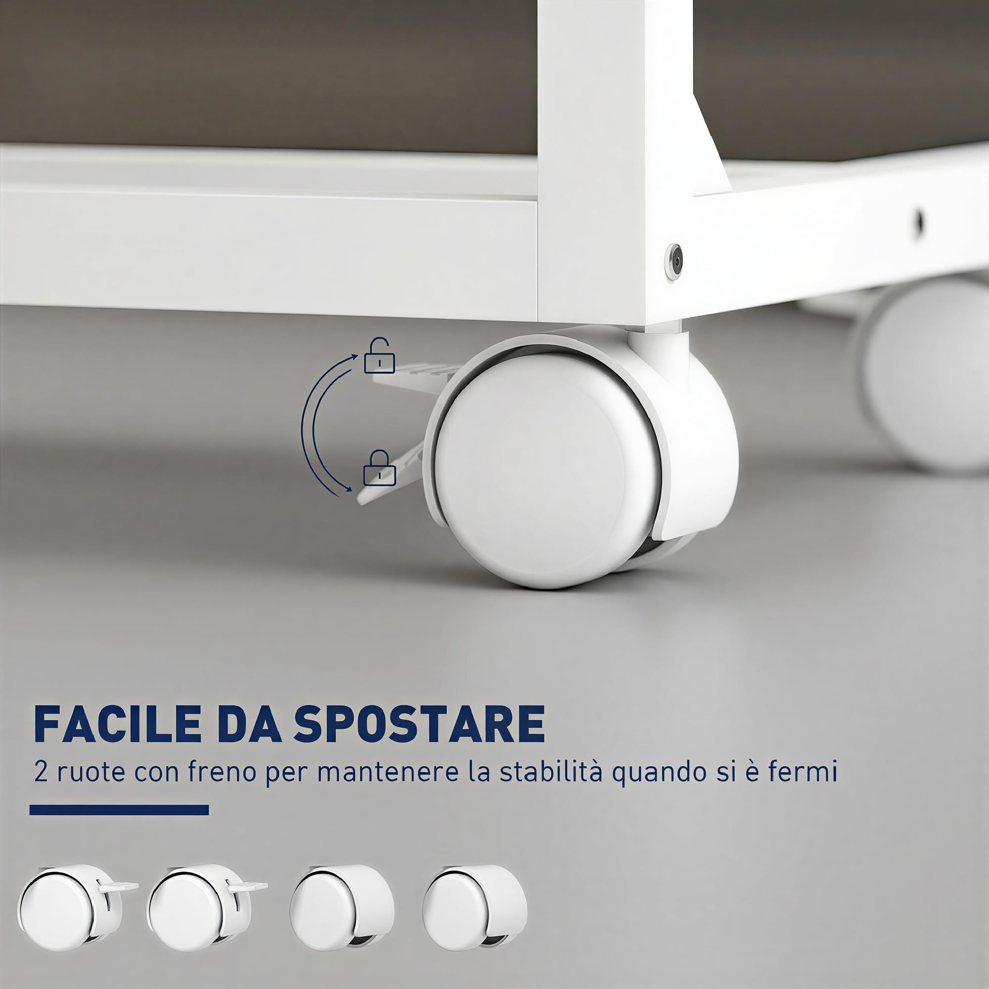 HOMCOM Tavolino Salotto ad Altezza Regolabile con Piano Inclinabile e 4 Ruote, Tavolino Porta PC in Legno e Metallo, Tavolino Laterale per Camera da Letto e Soggiorno, 55x36x62.5-82.5 cm, Rovere