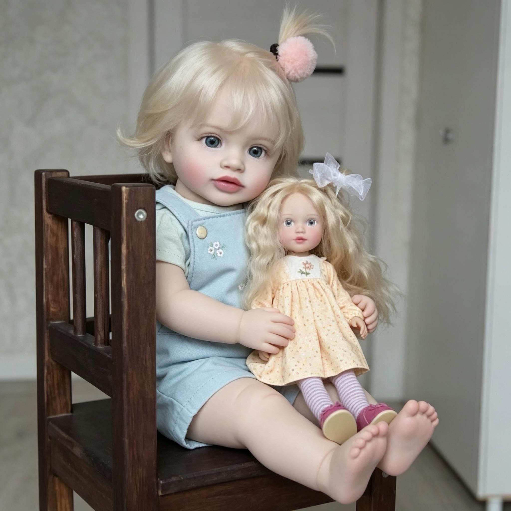 Realistyczne lalki Reborn Pippa 66 cm Reborn Baby Dolls Blond Dziewczyna Duży rozmiar Realistyczna lalka malucha Miękka tkanina winylowa Body Prawdziwa lalka Baby Doll dla dzieci od 3 lat