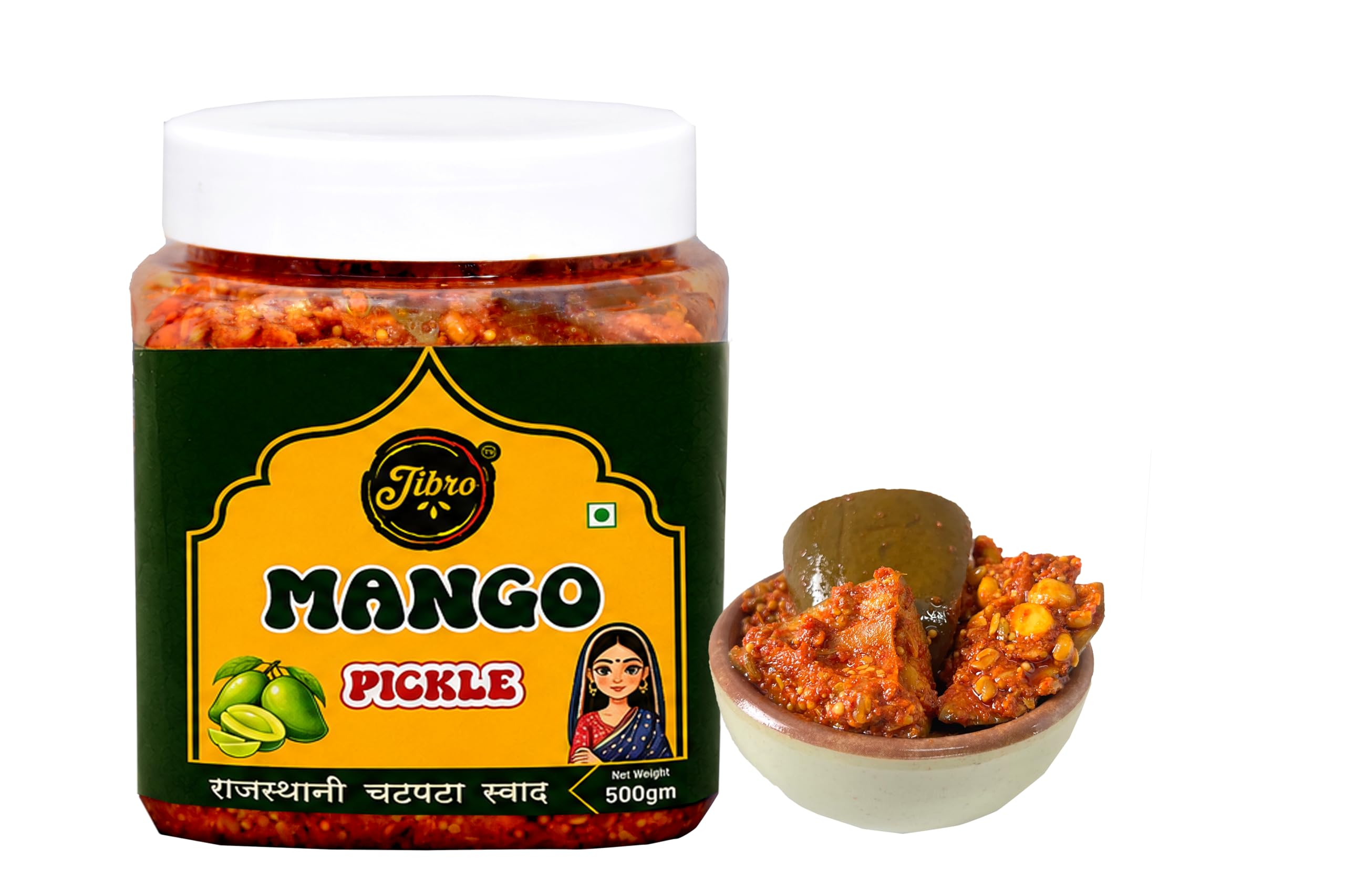 Jibro Mango Pickle Traditional Aam Ka Achar Spicy & Tangy Taste Made in Pure Mustard Oil
