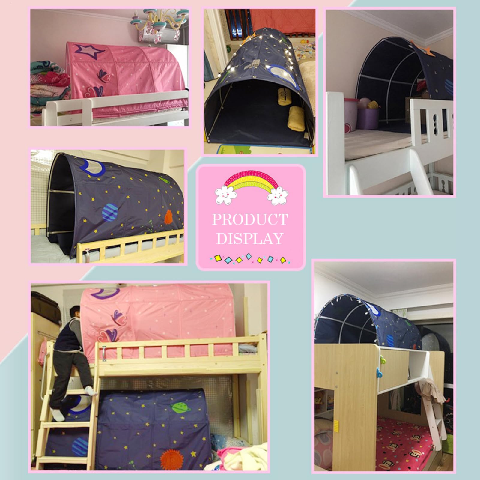 Tente de jeu d'intérieur pour enfant avec tapis et lumières,maison de jeu pour enfants,décoration de chambre d'enfant à - Maison