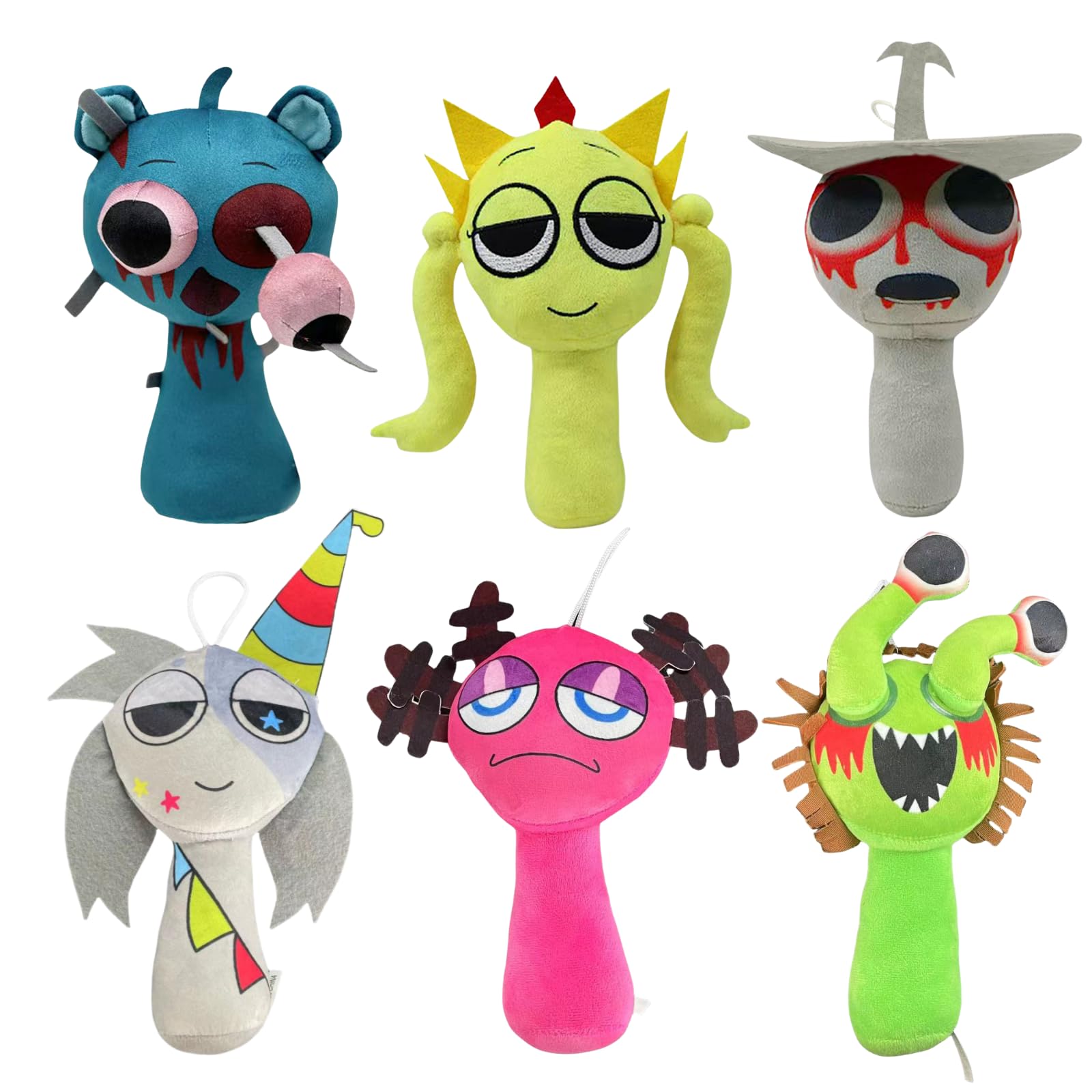 Super JAKES Sprunki Plush, Sprunki Game Plush Toys,Soft Stuffed Animal Pillow Figure Doll Christmas Birthday Gifts for Adult Kids (Plush 6PCS)