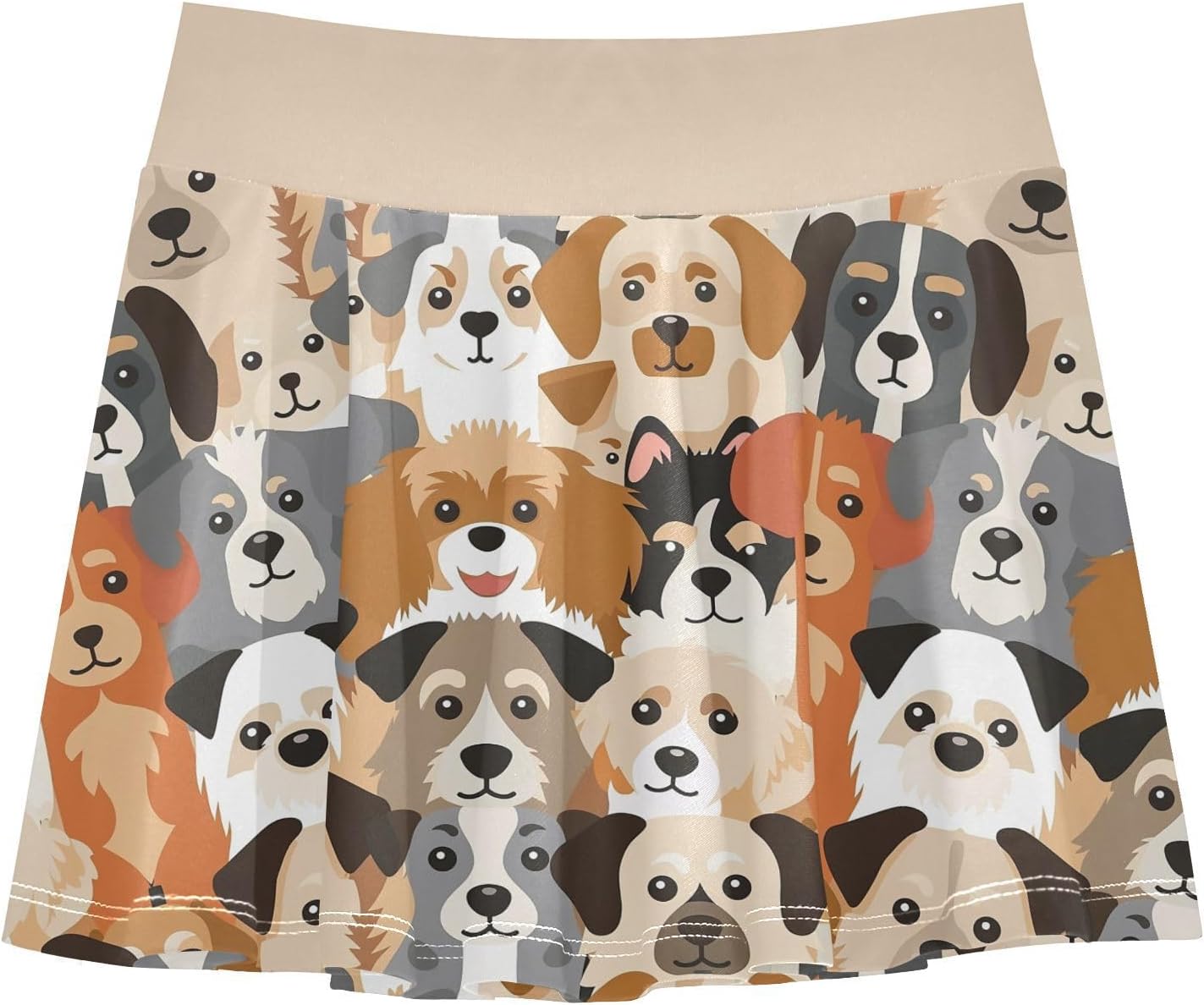 visesunny Cartoon Block Dogs Girl's Golf Skirt Athletic Tennis Skort Sport Activewear with Double Layer Pockets