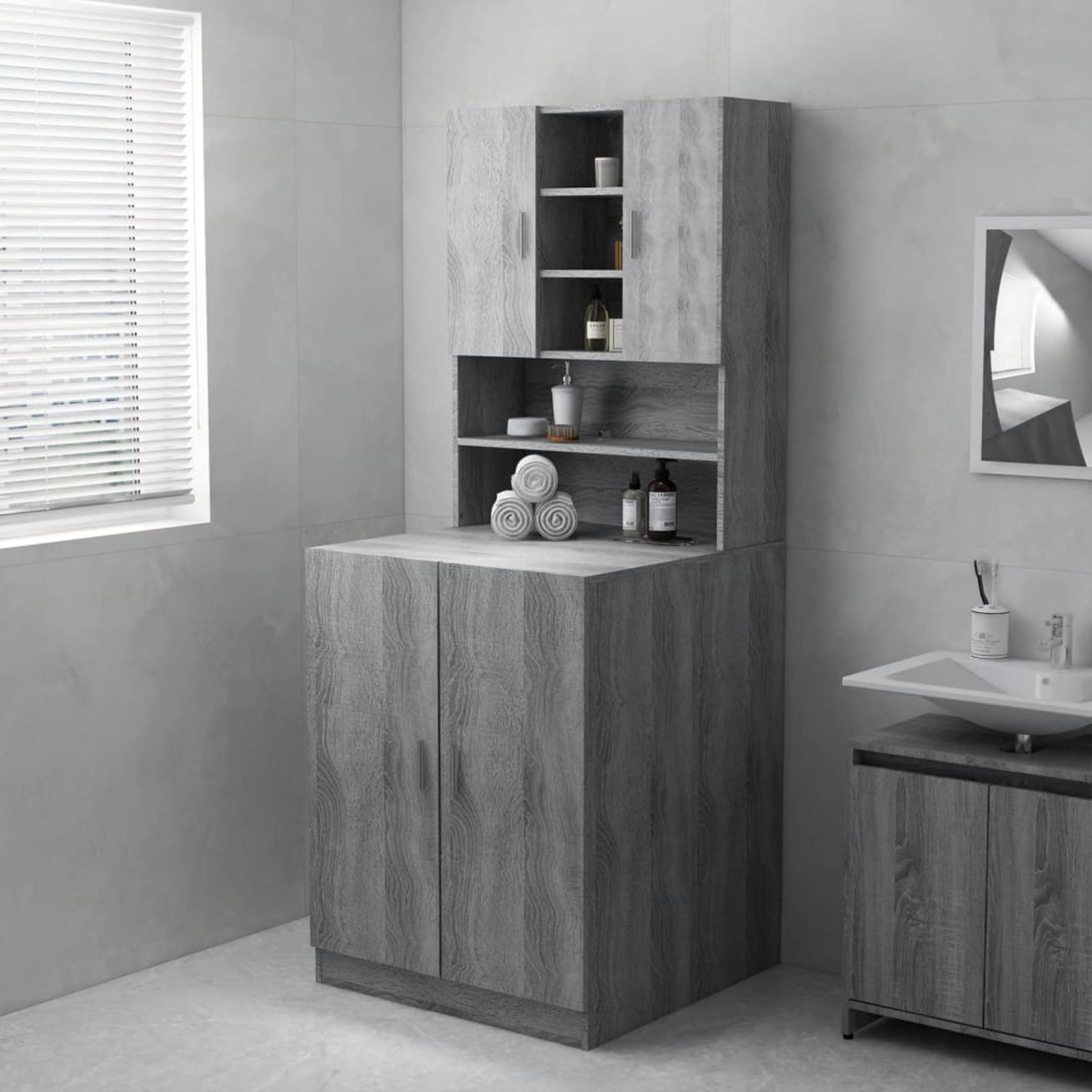 Lechnical Mobile per Lavatrice Grigio Sonoma 71x71,5x91,5 cm,Casa e Giardino,Accessori elettrodomestici,Accessori lavatrici e asciugatrici,Accessori per lavatrici e asciugatrici(SPU:813195)